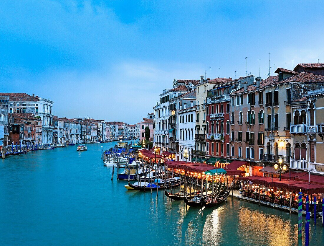 View of the Grand Canal from Rialto Bridge Ponte di Rialto, Venice, Veneto, Italy