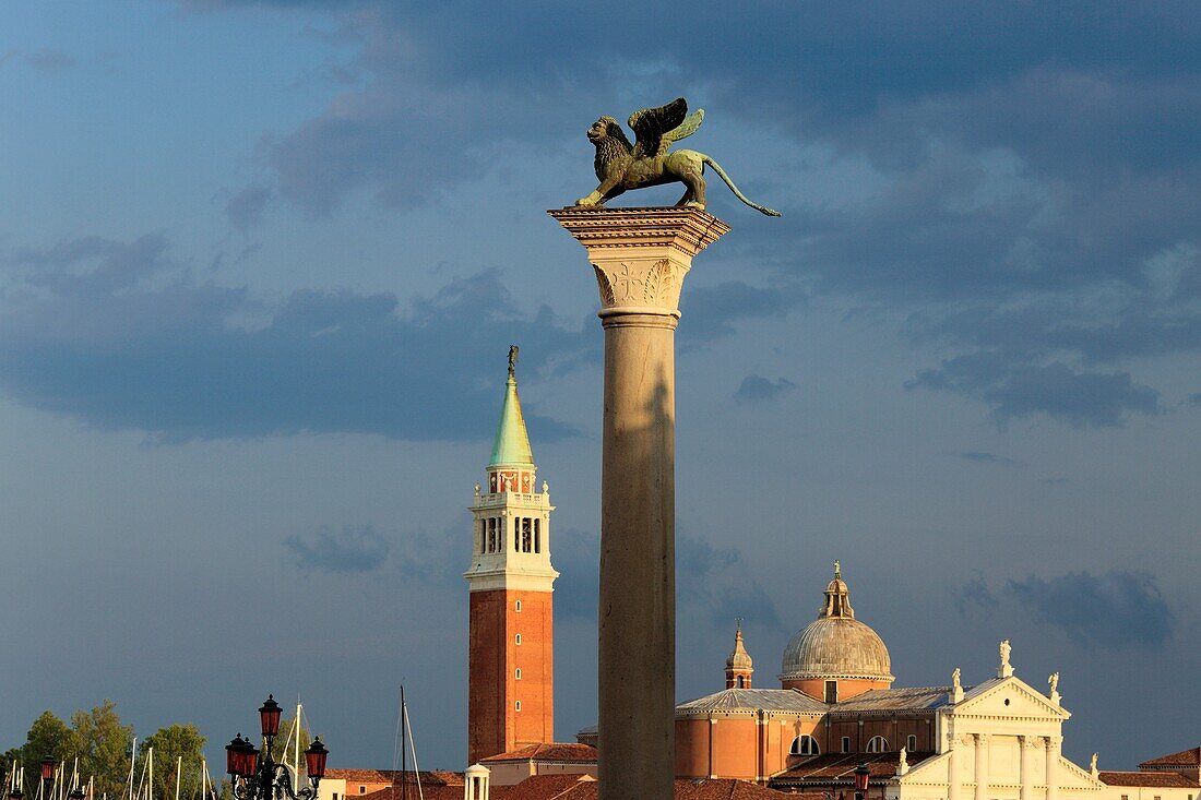 Column with lion of Saint Mark, Venice, Veneto, Italy