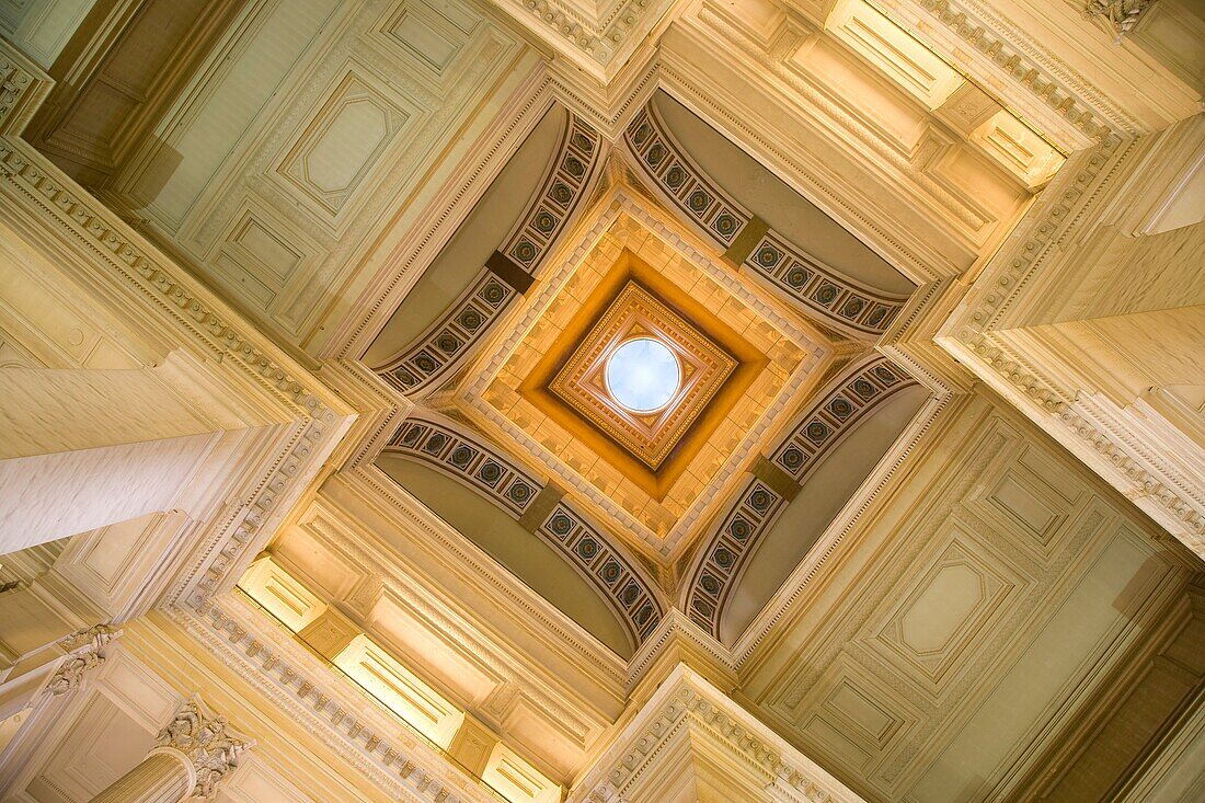 Ceiling of Interior of Palais de Justice Palace Building, Brussels, Belgium