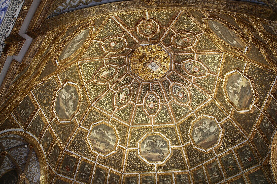 Ceiling Arab Room - Joao I Bedroom, National, Palace, Sintra, Lisbon, Portugal