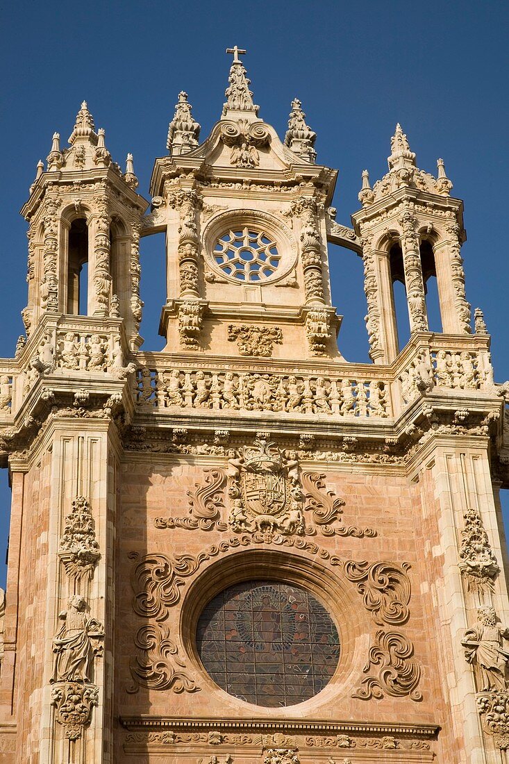 Detail on the Facade of the Cathedral, Astorga, Leon, Spain