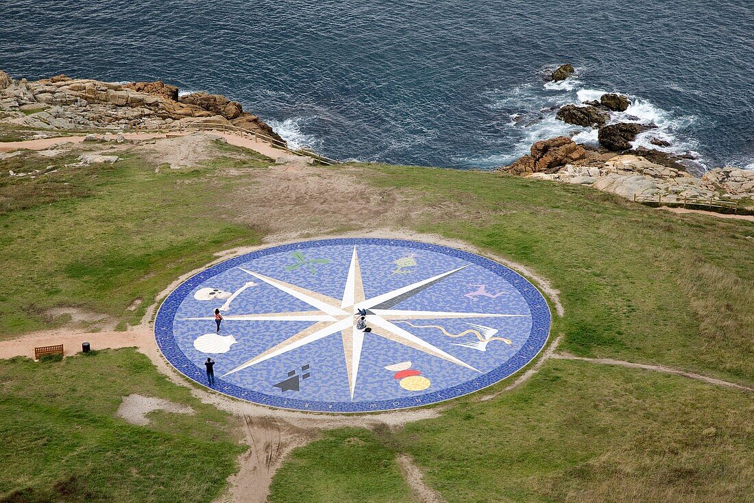 Compass, Hercules Tower Park, La Coruna, Galicia, Spain