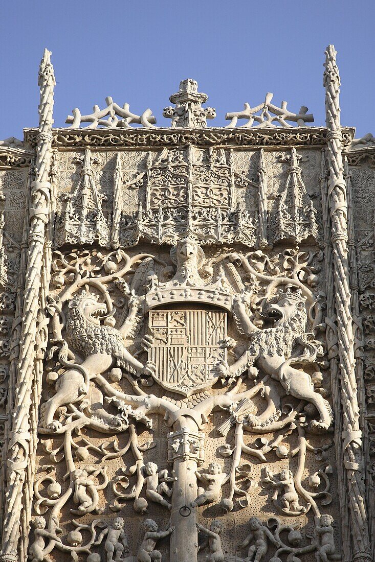Facade of National Sculpture Museum once the Convent of St Gregorio, Valladolid, Castile and Leon, Spain