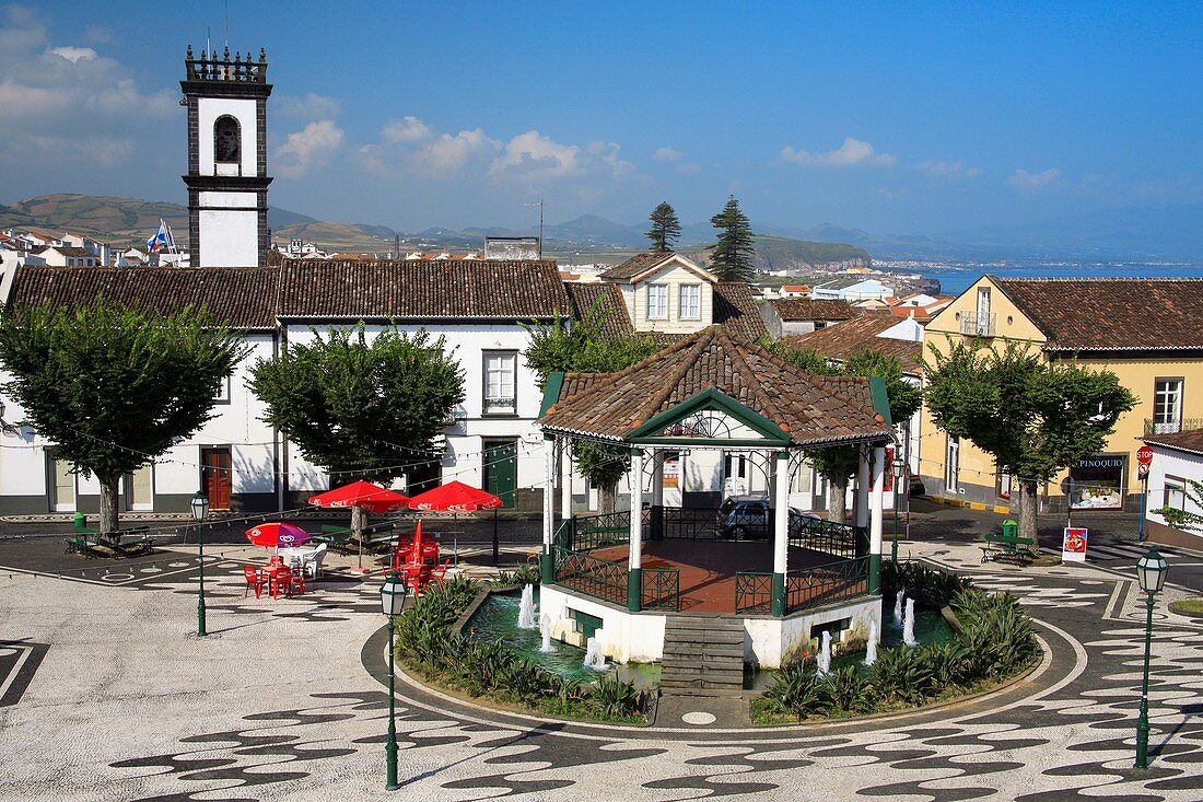 The central square in the city of Ribeira Grande  Sao Miguel island, Azores