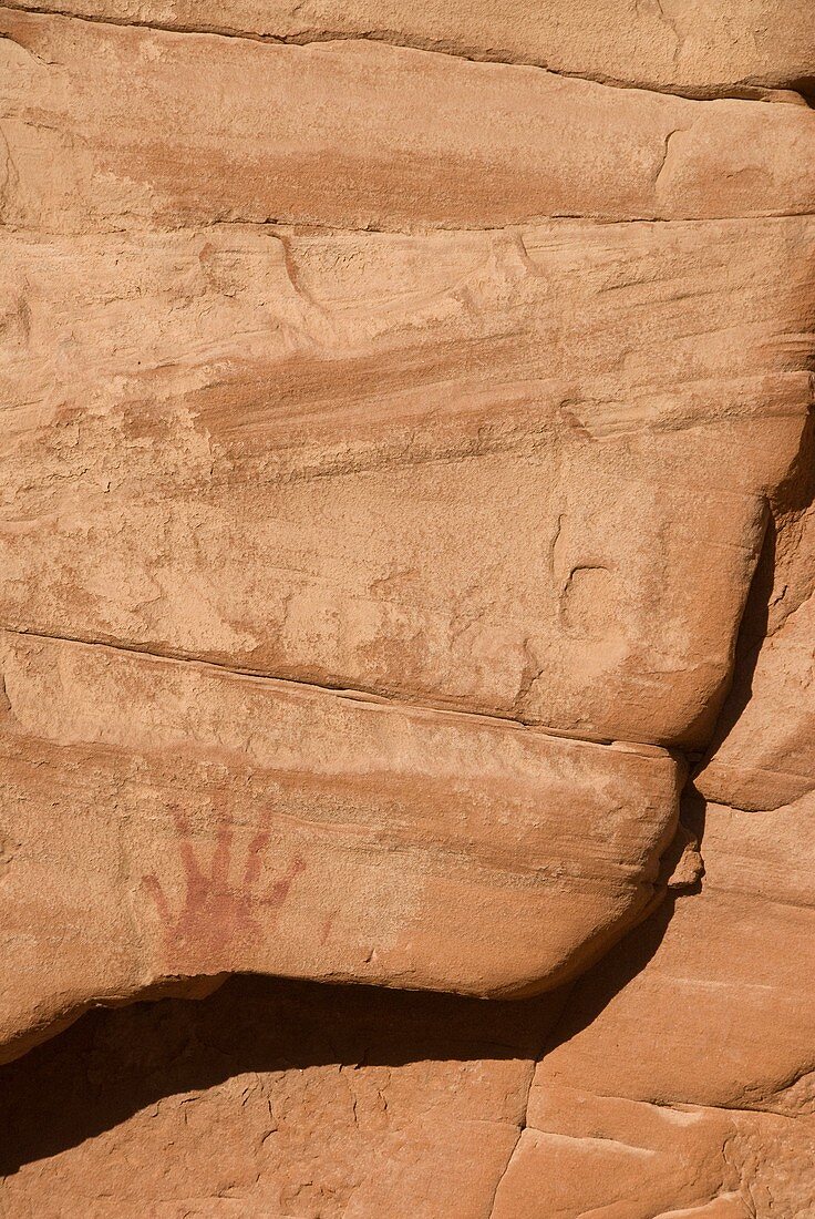Anasazi Indian pictograph, Mystery Valley, Monument Valley Navajo Tribal Park, Arizona, USA