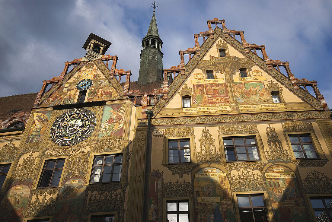 Marktplatz  market square) with town hall, Ulm, Baden-Württemberg, Germany