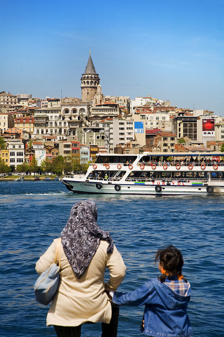 Galata district with Galata Tower, Golden Horn, Istanbul, Turkey