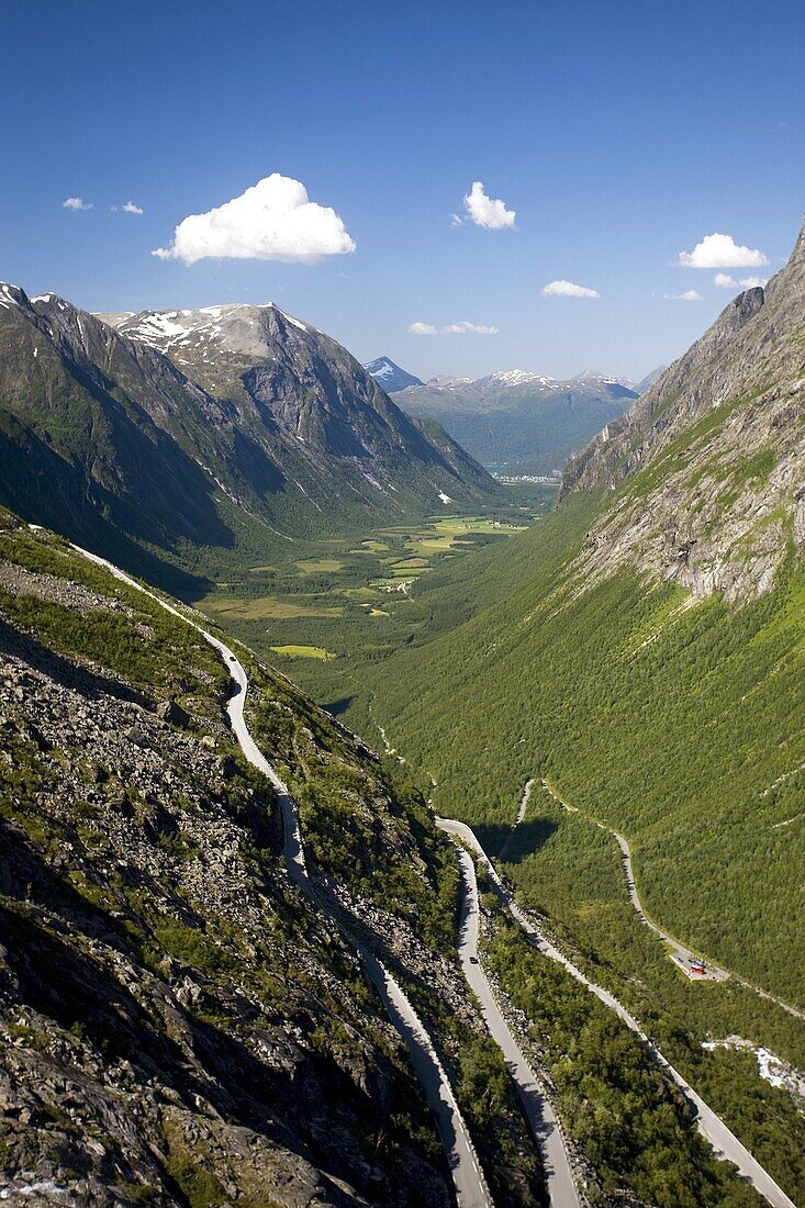 Trollstigen road and valley, More og Romsdal county, Norway