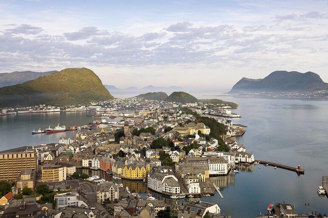 Alesund city from Aksla belvedere, Norway