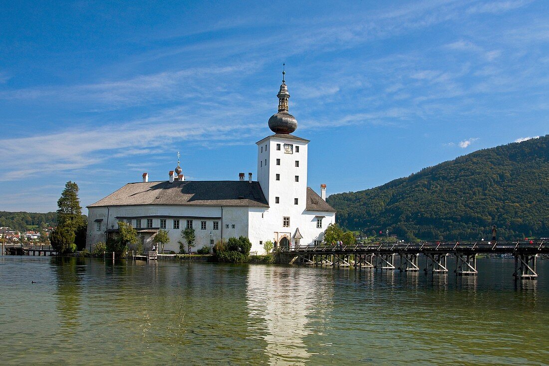 Schloss Ort castle and lake Traunsee, Gmunden, Austria