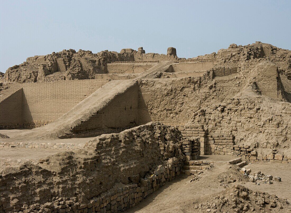 Peru. Lima. Archeological site of Pachacamac. Old temple (200-600 A.C.). Ychsma culture.