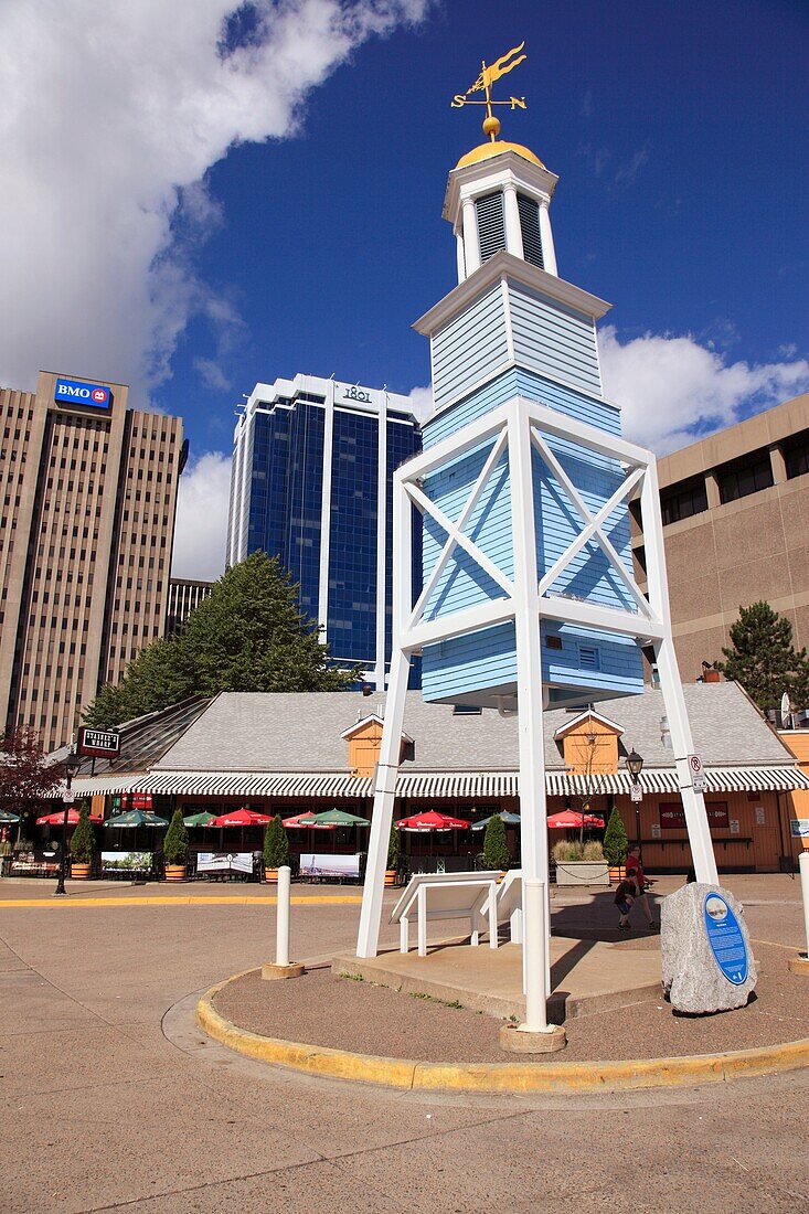 The famous Harbour tower or Naval Dockyard Clock at the Harbour Walk of Halifax, Nova Scotia, Canada, North America.