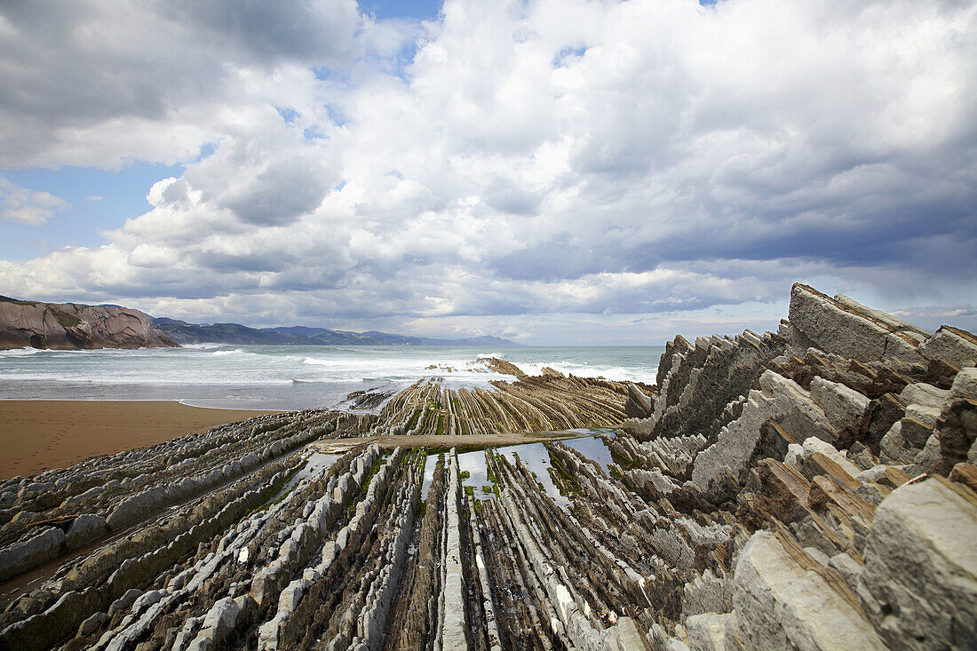 Flysch, Zumaia, Gipuzkoa, Baskenland, Spanien