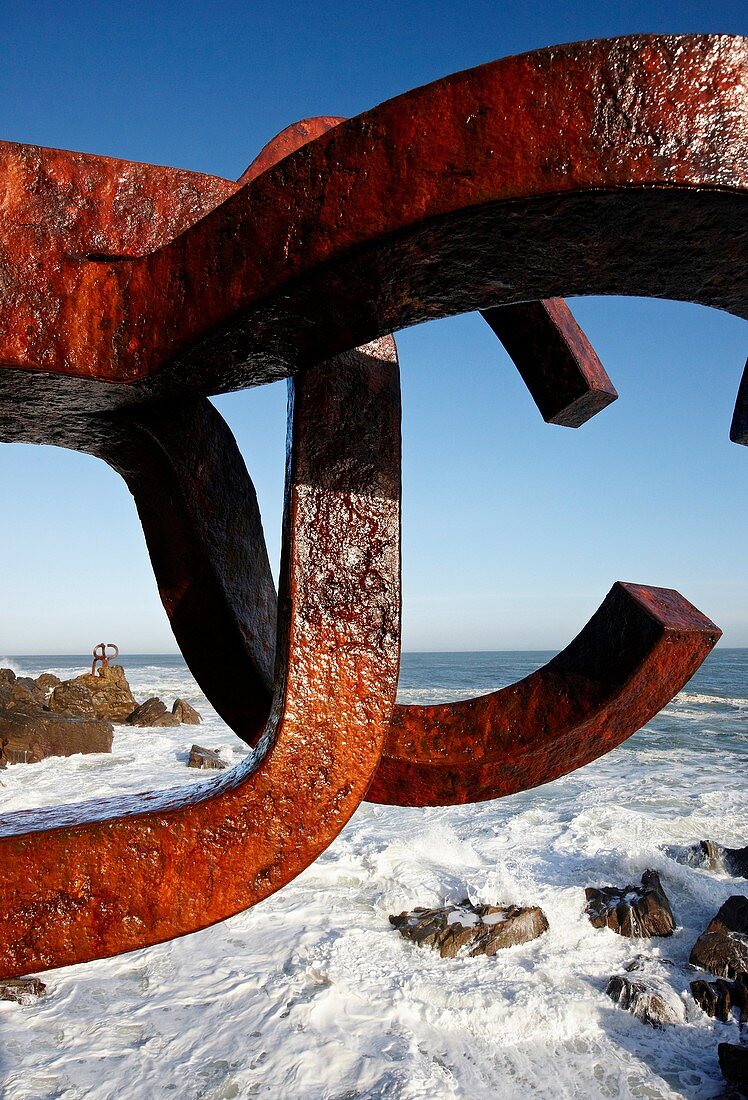 Peine del Viento Skulptur von Eduardo Chillida, San Sebastian, Guipuzcoa, Baskenland, Spanien