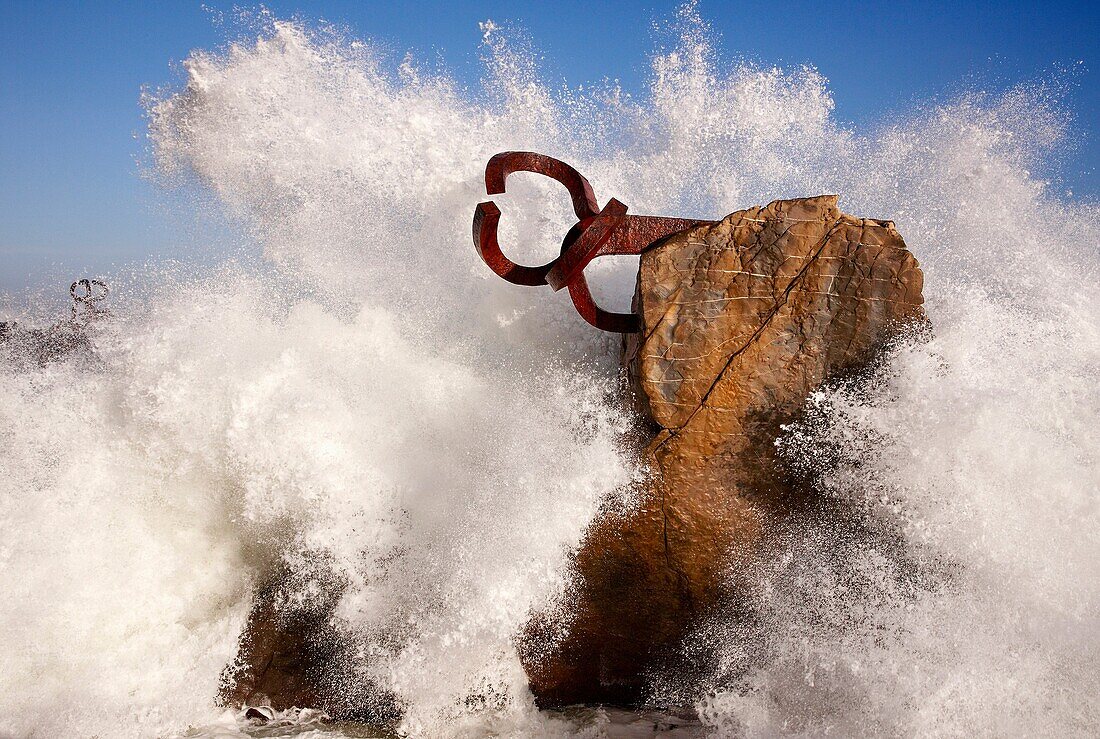 Peine del Viento Skulptur von Eduardo Chillida, San Sebastian, Guipuzcoa, Baskenland, Spanien