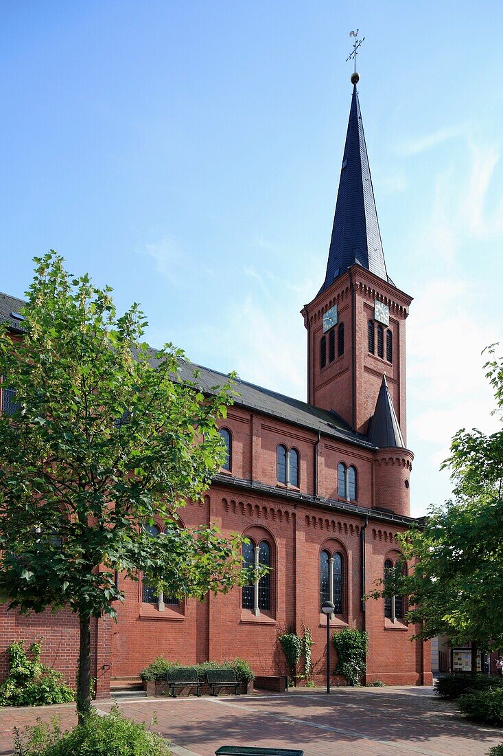 D-Neumuenster, Schleswig-Holstein, church Saint Vicelin, catholic church, neo-Gothic style