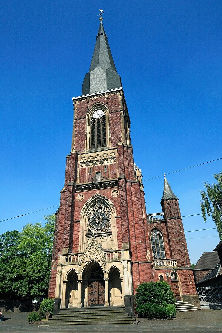 Germany, Krefeld, Rhine, Lower Rhine, North Rhine-Westphalia, D-Krefeld-Bockum, Saint Gertrudis church, catholic church, neo-Gothic style
