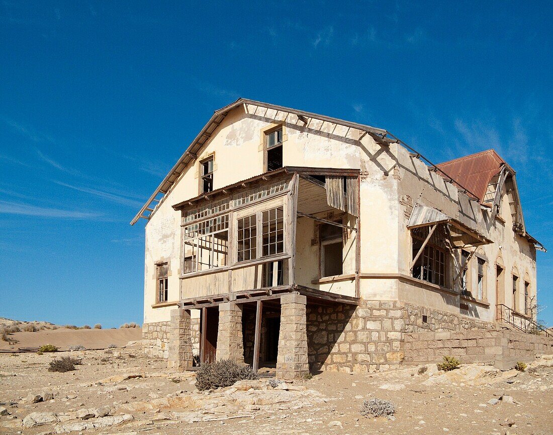 Namibia - At Kolmanskop, the abandoned ghost town of the diamond days of the early 1900 and of German origin Inside the restricted Diamond Area east of the coastal town of Lüderitz