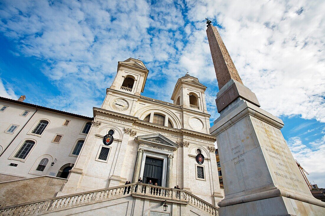 Spanish Steps and Church of Trinita dei Monti. Rome. Lazio. Italy.