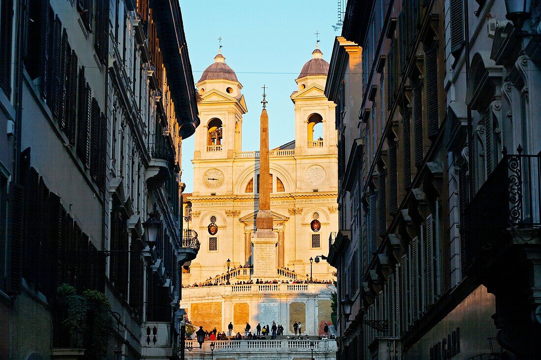 Spanish Steps and Church of Trinita dei Monti. Rome. Lazio.Italy.