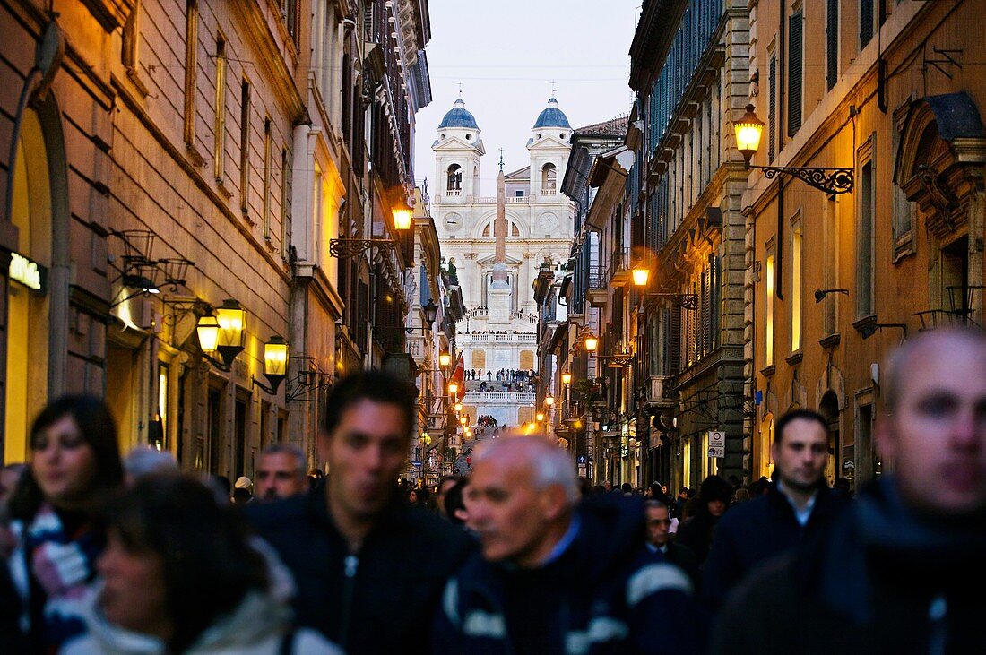 Spanish Steps and Church of Trinita dei Monti. Rome. Lazio.Italy.