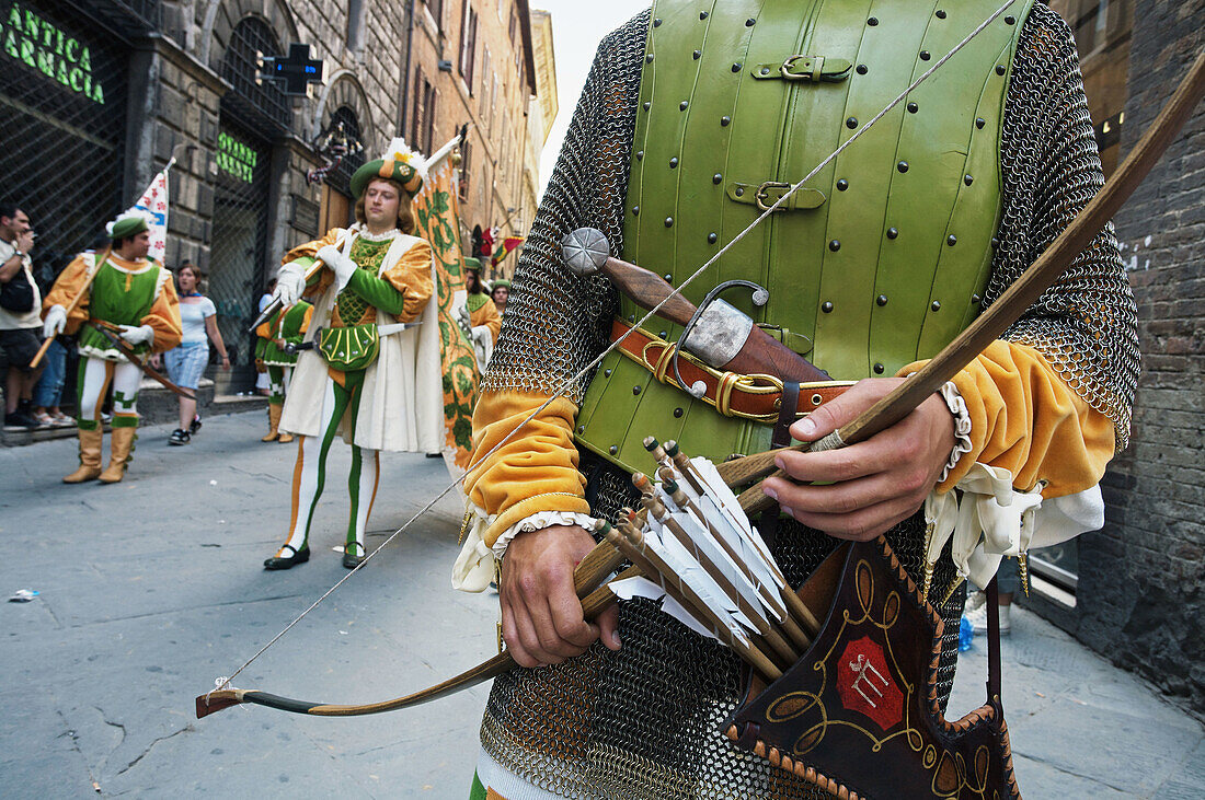 Parade duringPalio,  traditional festival. Siena. Tuscany, Italy