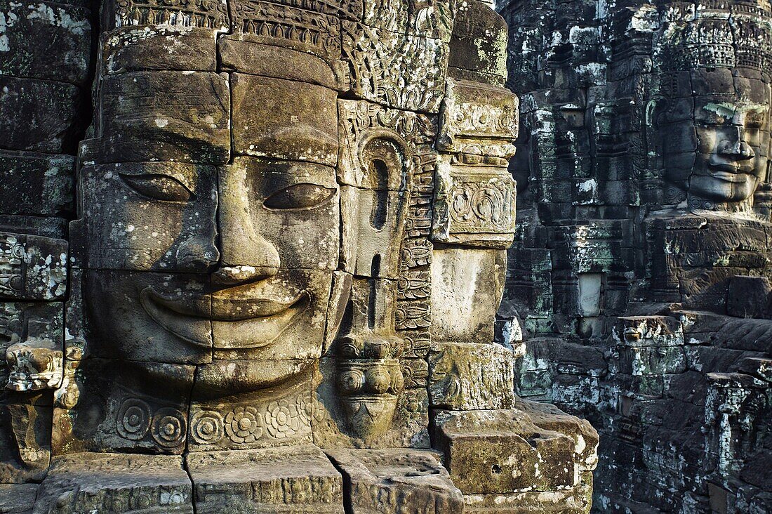 Khmer architecture. Barroque peak.The Bayon temple. (12th/13th Century). Angkor Thom. Cambodia