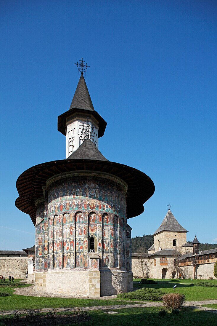Romania, Moldavia Region, Southern Bucovina, Sucevita, Suchevitsa, Monastery, wall paintings, Frescos