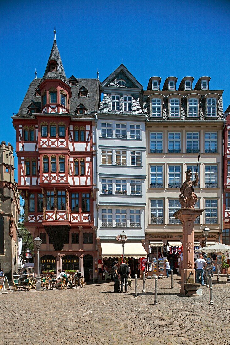 Frankfurt on the Main, Romerplatz, Romerberg, Old Houses, Hesse, Germany
