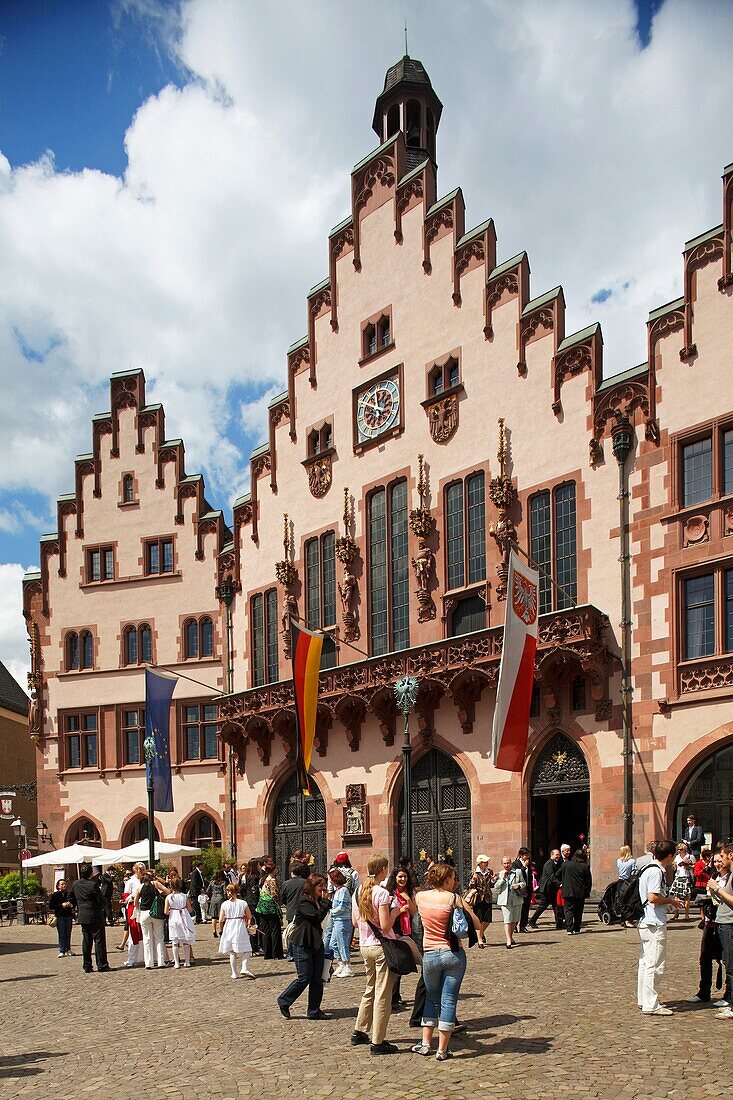 Frankfurt on the Main, Romerplatz, Romerberg, Town Hall, Hesse, Germany