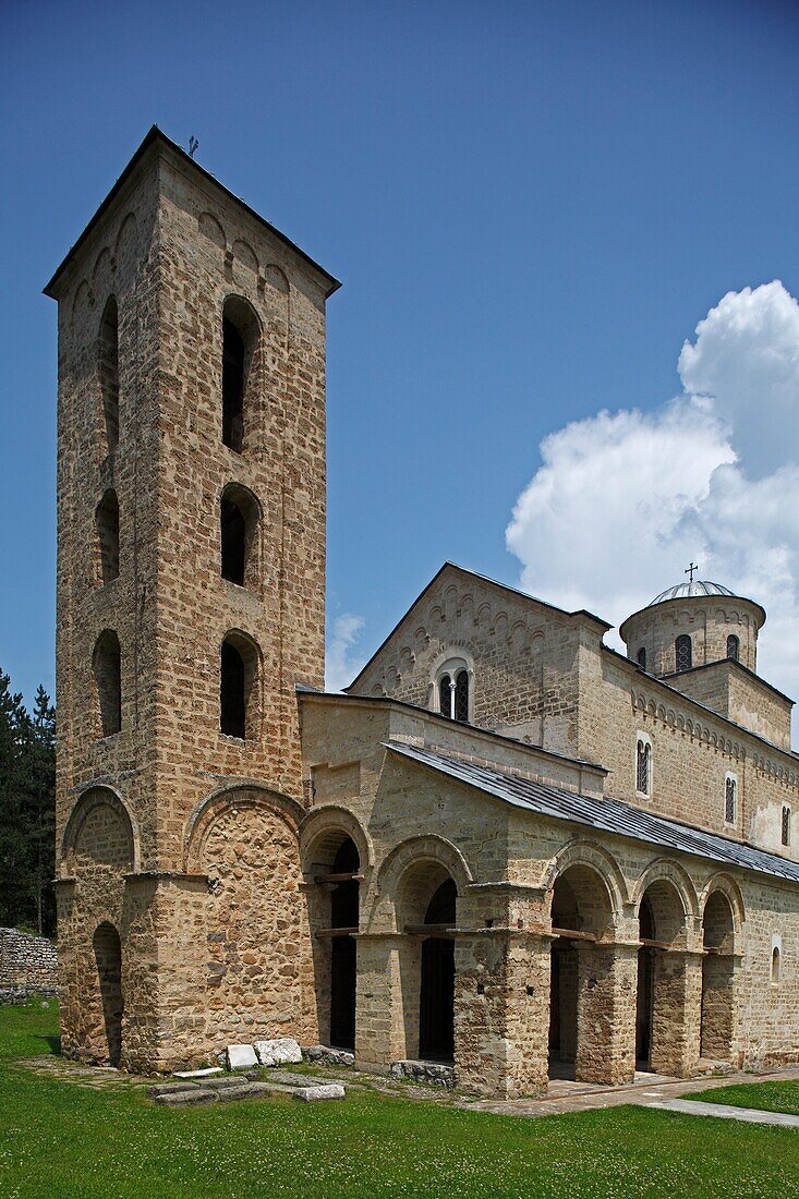 Serbia, Sopocani, near Novi Pazar, St Trinity Church, 1260-1268, UNESCO Heritage, 1979, Orthodox, christian, religious, exterior, outside, facade, colour