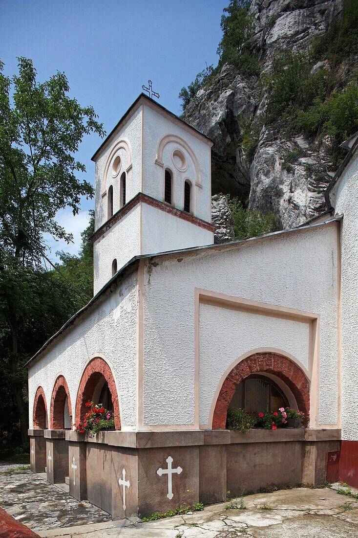 Serbia, Gornjak Monastery, 1376, Orthodox, christian, religious, exterior, outside, facade, colour