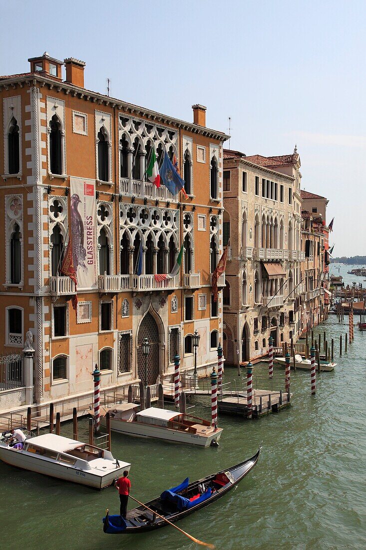 Italy, Venice, Grand Canal, Cavalli Franchetti and Barbaro Palaces