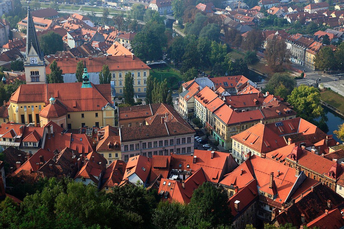 Slovenia, Ljubljana, general aerial view
