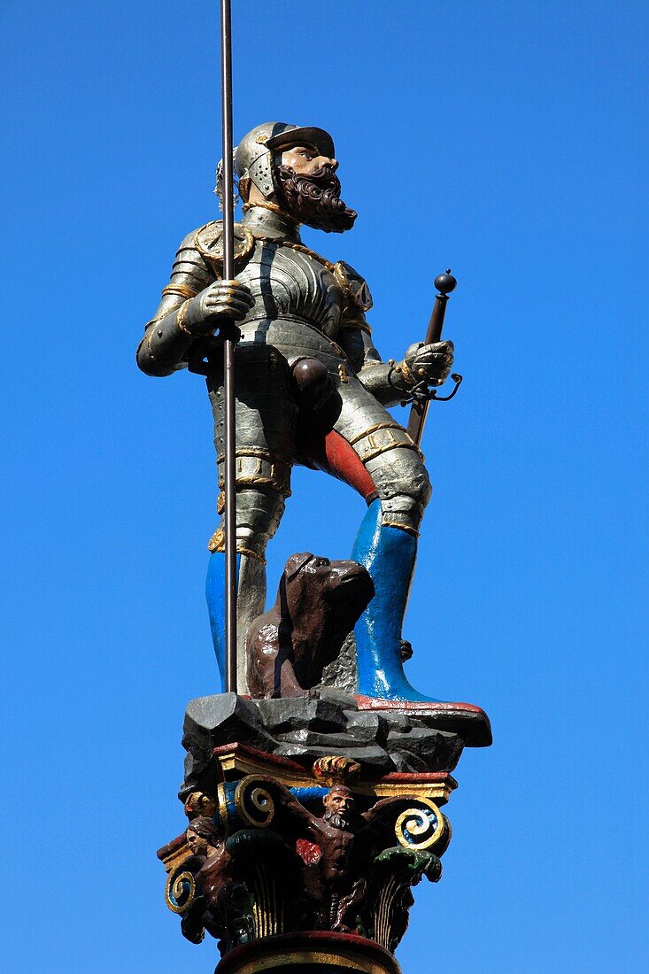 Switzerland, Zurich, typical fountain statue