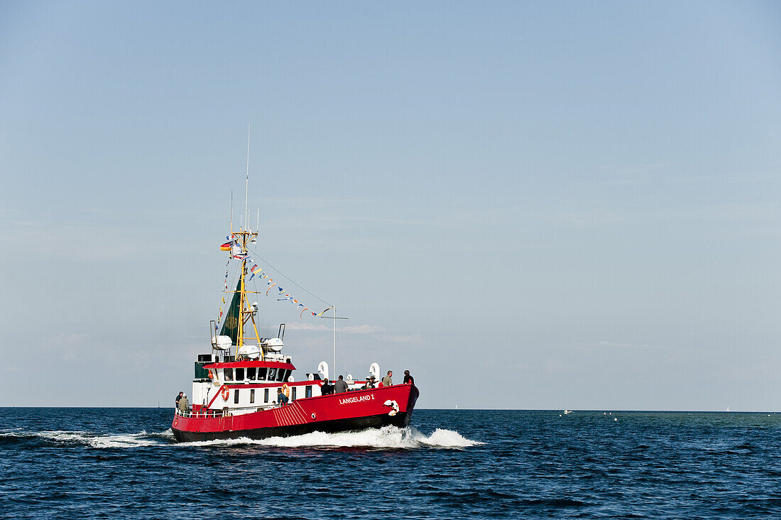 Boat in the bay of Kiel, Ostsee, Schleswig-Holstein, Germany