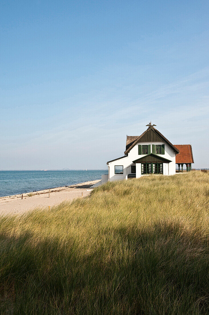 House on the beach of Graswarder peninsula, Heiligenhafen, Schleswig-Holstein, Germany