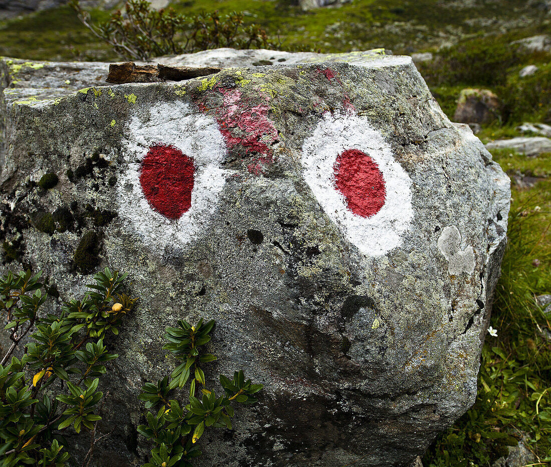 Trail marker in Krimmler Achental, Salzburger Land, Austria