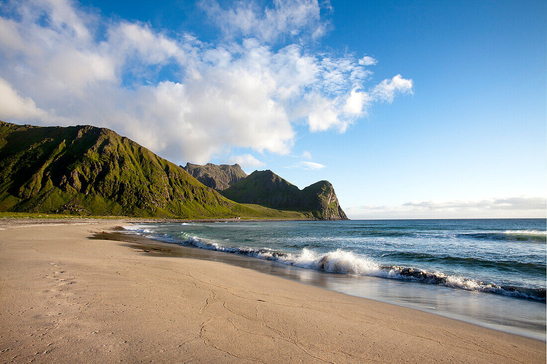 Strand, Unstad, Vestvågøya, Lofoten, Nordnorwegen, Norwegen