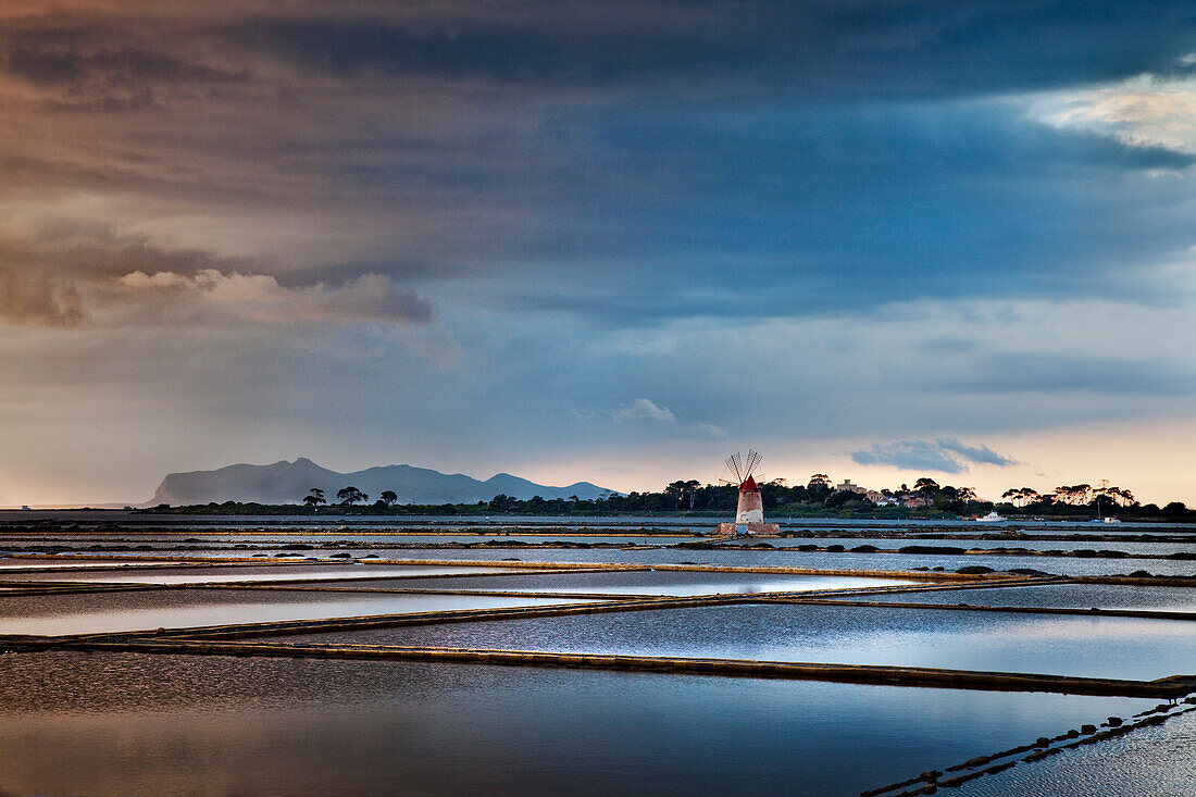 Windmill, Saline Infersa, Marsala, Sicily, Italy