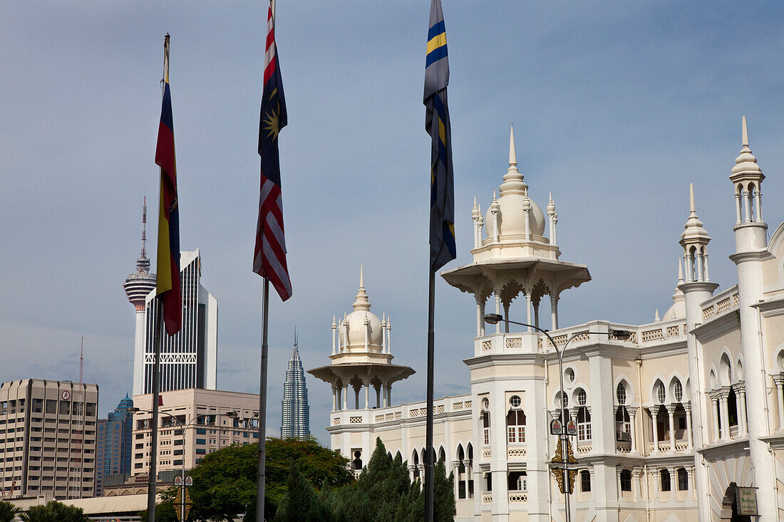 Main Railway Station, Menara Tower, Petronas Twin Towers, Kuala Lumpur, capital of Malaysia, Asia