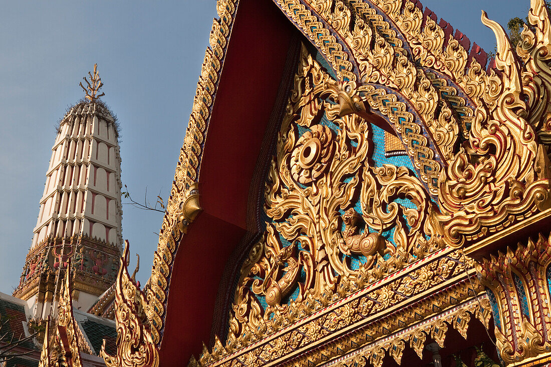 Detail im buddhistischen Tempel Wat Ratchaburana, Bangkok, Thailand, Asien