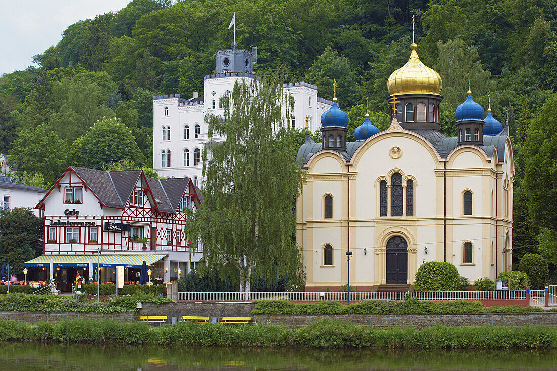 Russian orthodox church, Saint Alexandra, Bad Ems on Lahn, Bad Ems, Rhineland-Palatinate, Germany, Europe