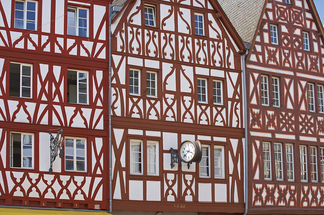 Half-timbered houses in Simeonstraße, Trier, Mosel, Rhineland-Palatinate, Germany, Europe