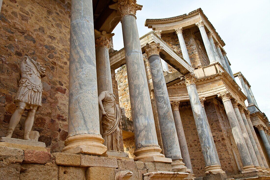 Roman theatre in Merida, Merida, Badajoz, Extremadura, Spain