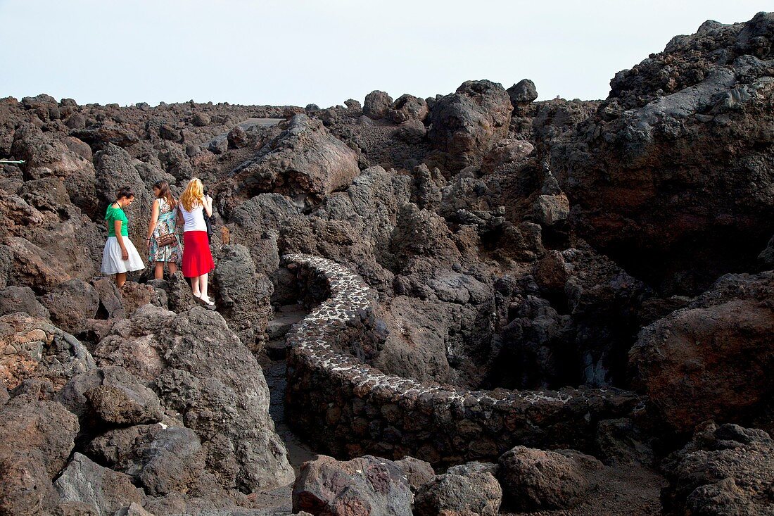 Paisaje volcánico Los Hervideros Isla Lanzarote Provincia Las Palmas Islas Canarias España