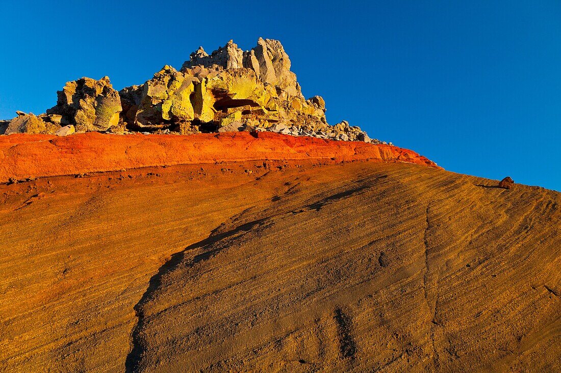 Erosión en lava Paso de los Andenes Parque Nacional de la Caldera de Taburiente Isla La Palma Provincia Santa Cruz Islas Canarias España