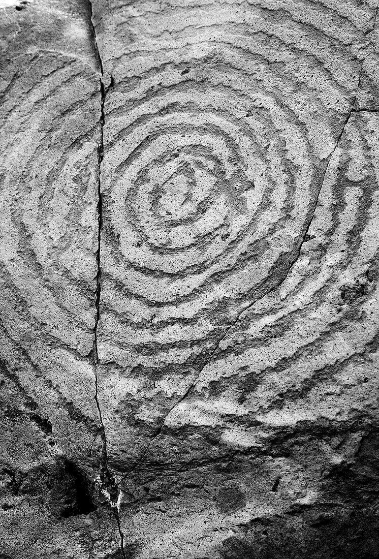 Petroglifos prehispánicos en El Cementerio Yacimiento arqueológico del Lomo de la Fajana Pueblo El Paso Isla La Palma Provincia Santa Cruz Islas Canarias España