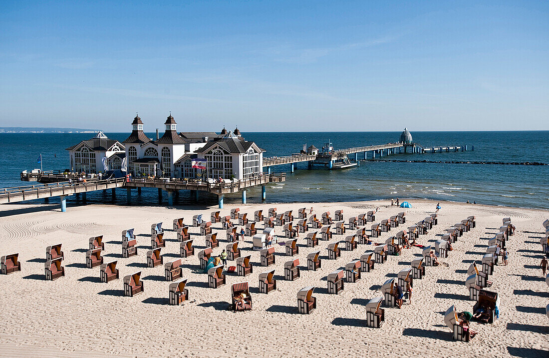 Seebrücke Sellin, Insel Rügen, Ostsee, Mecklenburg-Vorpommern, Deutschland