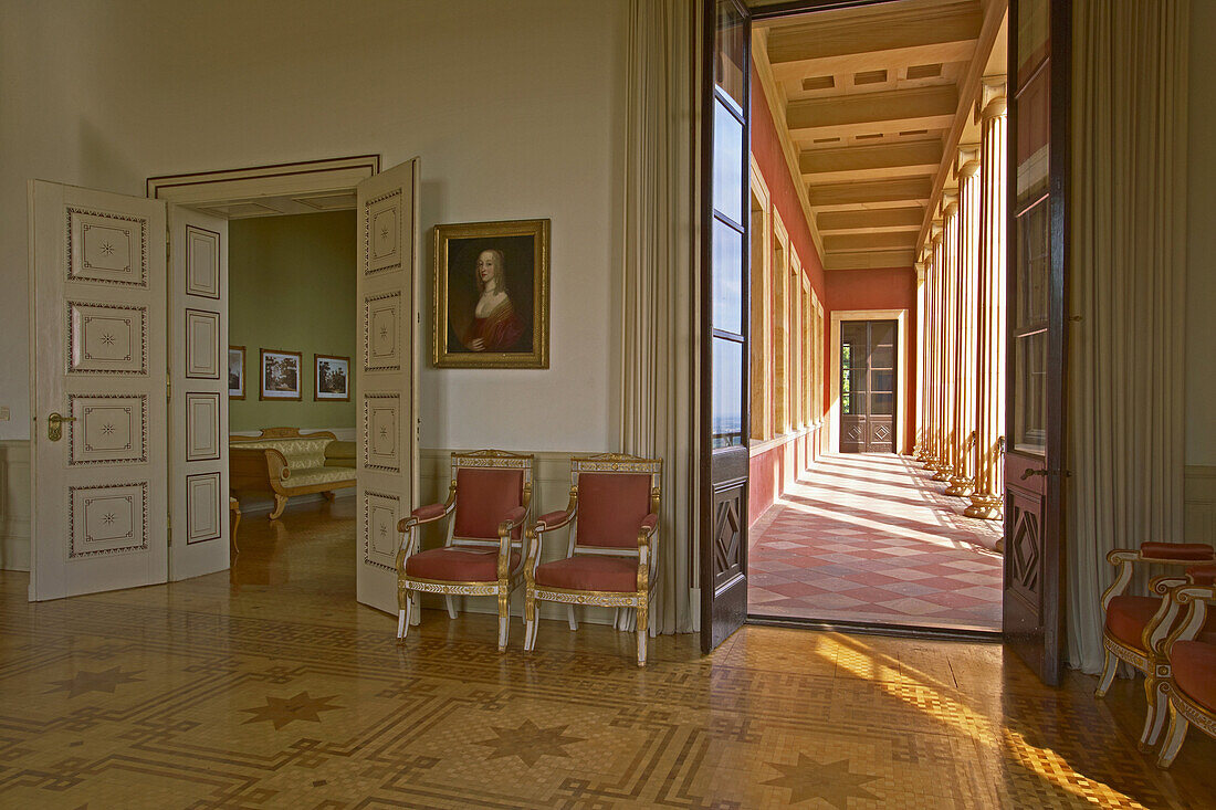 Innenansicht der Villa Ludwigshöhe bei Edenkoben, Deutsche Weinstraße, Pfalz, Rheinland-Pfalz, Deutschland, Europa